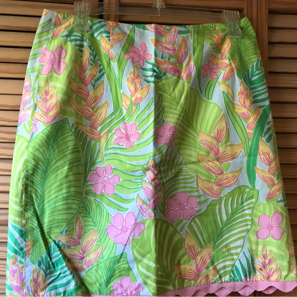 Lilly Pulitzer Pastel Leaf Print Skirt, Sz 4